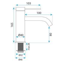 Bateria umywalkowa Rea Rivo Miedź Szczotkowana