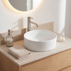 Bateria umywalkowa Rea Rivo Nikiel Szczotkowany Wysoka