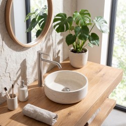 Bateria umywalkowa Rea Rivo Nikiel Szczotkowany Wysoka