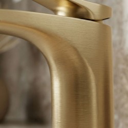 Bateria Umywalkowa PREMIUM REA Vision Złota Szczotkowana Wysoka