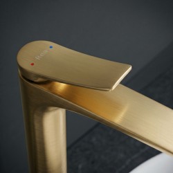 Bateria Umywalkowa PREMIUM REA Vision Złota Szczotkowana Wysoka