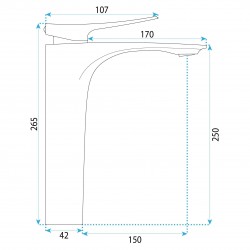 Bateria Umywalkowa PREMIUM REA Vision Złota Szczotkowana Wysoka
