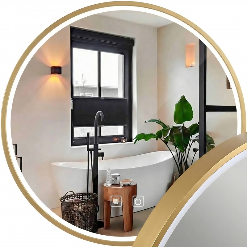 LUSTRO ŚCIENNE LED 50cm MMJ Złote Szczotkowane