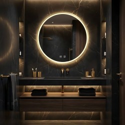 LUSTRO ŚCIENNE LED 50cm MMJ Złote Szczotkowane