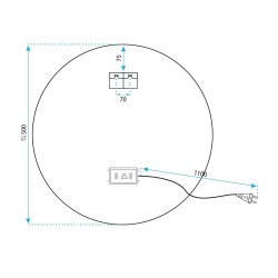 LUSTRO ŚCIENNE LED 50cm MMJ Złote Szczotkowane