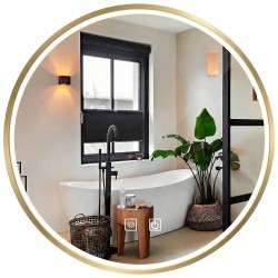 LUSTRO ŚCIENNE LED 50cm MMJ Złote Szczotkowane