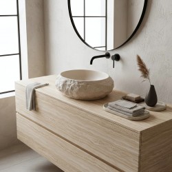 Umywalka nablatowa Rea Mika Warm Beige