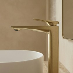 Bateria Umywalkowa PREMIUM REA Prime Złota Szczotkowana Wysoka