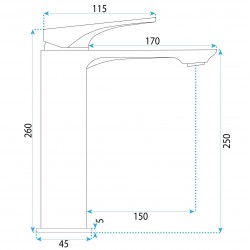 Bateria Umywalkowa PREMIUM REA Prime Złota Szczotkowana Wysoka
