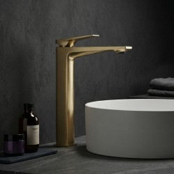 Bateria Umywalkowa PREMIUM REA Prime Złota Szczotkowana Wysoka