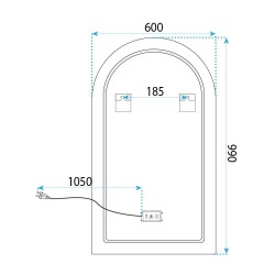 Lustro ścienne LED 90x60cm TOP-1
