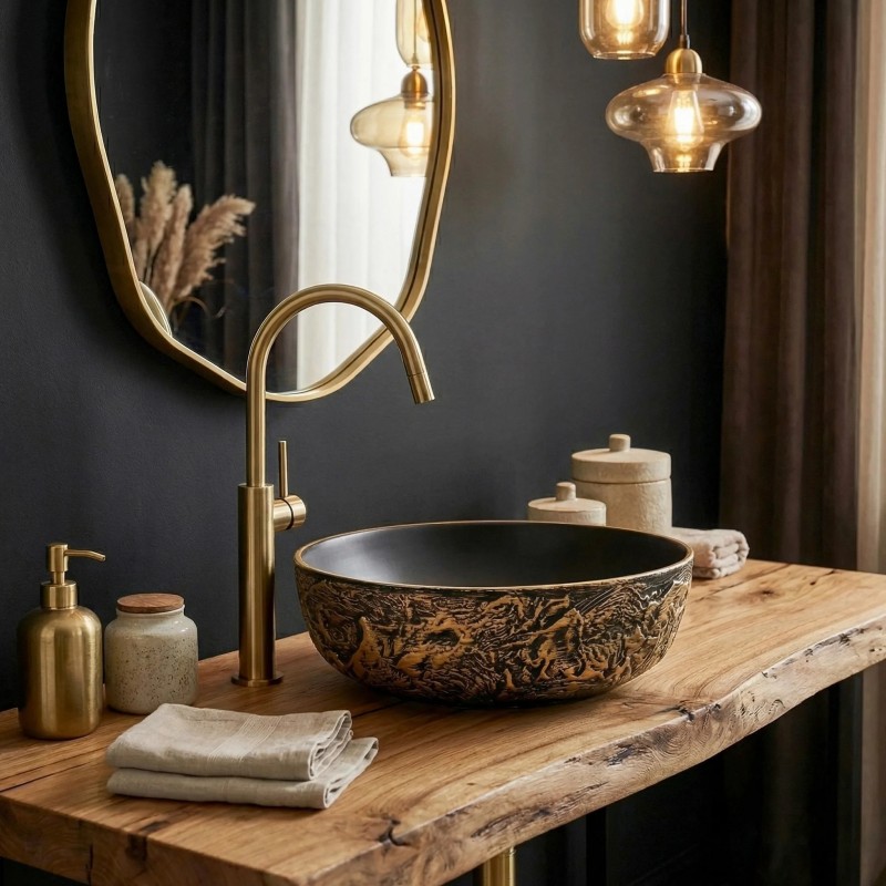 Umywalka nablatowa Rea Babilon Gold