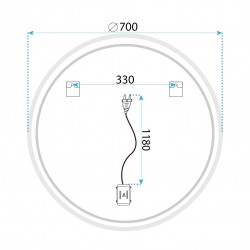 Lustro ścienne LED SOFT 70