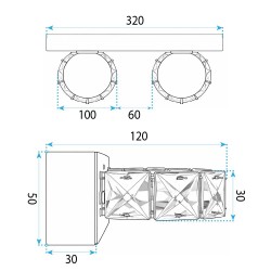 KINKIET ŁAZIENKOWY LED APP1937-2W Złoty