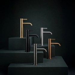 Bateria umywalkowa Rea Rivo Złota Szczotkowana Wysoka