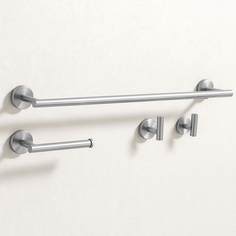 Zestaw akcesoriów łazienkowych Ari Nikiel Szczotkowany 4 elementy