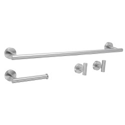 Zestaw akcesoriów łazienkowych Ari Nikiel Szczotkowany 4 elementy