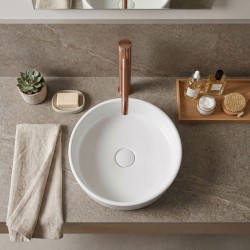 Bateria umywalkowa Rea Rivo Miedź Szczotkowana Wysoka