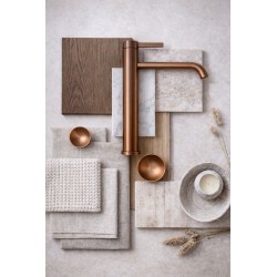 Bateria umywalkowa Rea Rivo Miedź Szczotkowana Wysoka