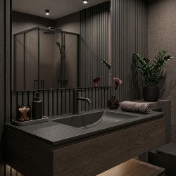 Bateria umywalkowa Rea Rivo Czarna