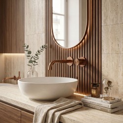 Bateria Umywalkowa Podtynkowa Rea Foster Miedź Szczotkowana