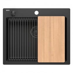 Zlewozmywak granitowy KURT 110 WORKSTATION Czarny