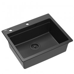 Zlewozmywak granitowy KURT 110 WORKSTATION Czarny