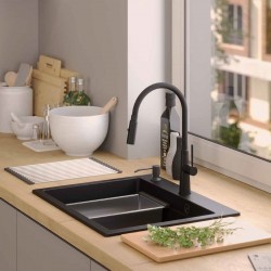 Zlewozmywak granitowy KURT 110 WORKSTATION Czarny