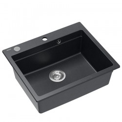 Zlewozmywak granitowy KURT 110 WORKSTATION Czarny Nakrapiany