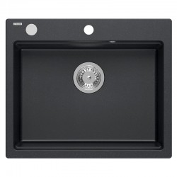 Zlewozmywak granitowy KURT 110 WORKSTATION Czarny Nakrapiany