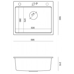 Zlewozmywak granitowy KURT 110 WORKSTATION Czarny Nakrapiany