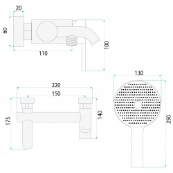 Bateria wannowa REA FOSTER Nikiel Szczotkowany