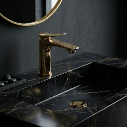 Bateria Umywalkowa PREMIUM REA Vision Złota Niska