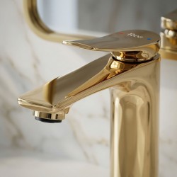 Bateria Umywalkowa PREMIUM REA Vision Złota Niska