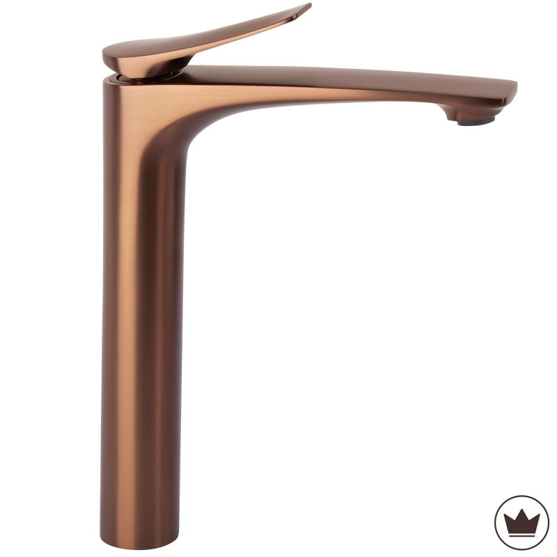 Bateria Umywalkowa PREMIUM REA Vision Miedź Szczotkowana Wysoka