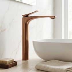 Bateria Umywalkowa PREMIUM REA Vision Miedź Szczotkowana Wysoka