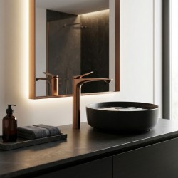 Bateria Umywalkowa PREMIUM REA Vision Miedź Szczotkowana Wysoka