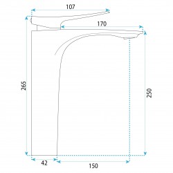 Bateria Umywalkowa PREMIUM REA Vision Miedź Szczotkowana Wysoka