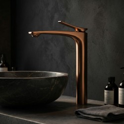 Bateria Umywalkowa PREMIUM REA Vision Miedź Szczotkowana Wysoka