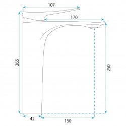 Bateria Umywalkowa PREMIUM REA Vision Chrom Wysoka