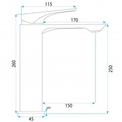 Bateria Umywalkowa PREMIUM REA Prime Chrom Wysoka
