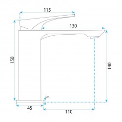 Bateria Umywalkowa PREMIUM REA Prime Złota Szczotkowana Niska