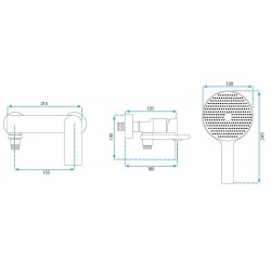 Bateria Wannowa PREMIUM REA Prime Złota Szczotkowana