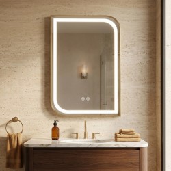 Lustro ścienne LED ZONE 80X60 Złoty Szczotkowany