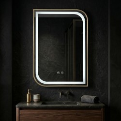 Lustro ścienne LED ZONE 80X60 Złoty Szczotkowany