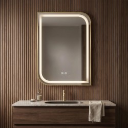 Lustro ścienne LED ZONE 80X60 Złoty Szczotkowany