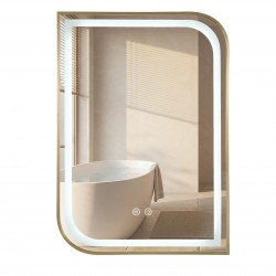 Lustro ścienne LED ZONE 80X60 Złoty Szczotkowany