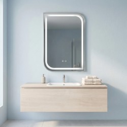 Lustro ścienne LED ZONE 70x50 Nikiel Szczotkowany