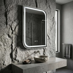 Lustro ścienne LED ZONE 80x60 Nikiel Szczotkowany