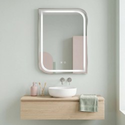 Lustro ścienne LED ZONE 80x60 Nikiel Szczotkowany